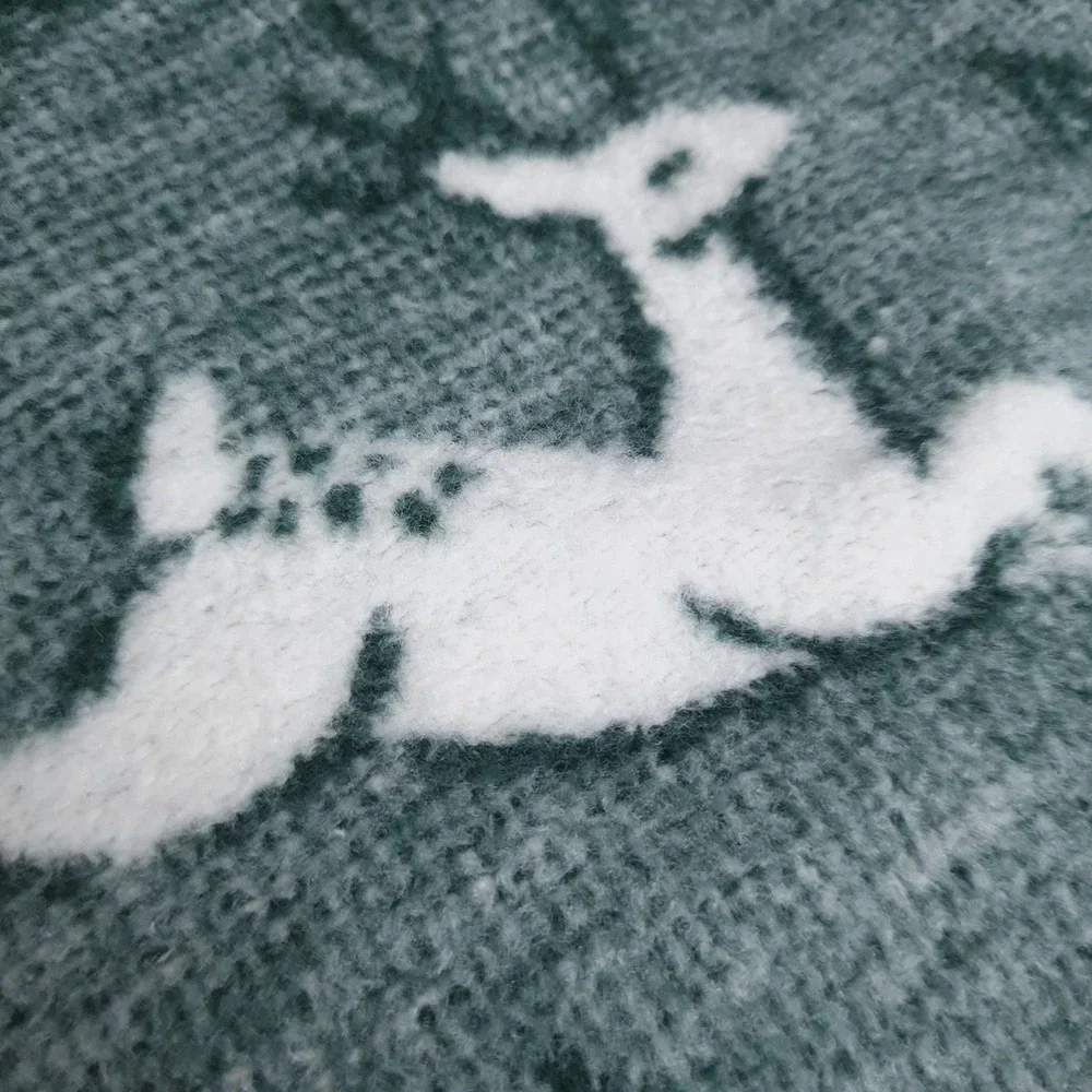 CHAPPYWRAP X The Foggy Dog Green Reindeer Pet Blanket Throw Cotton Poland